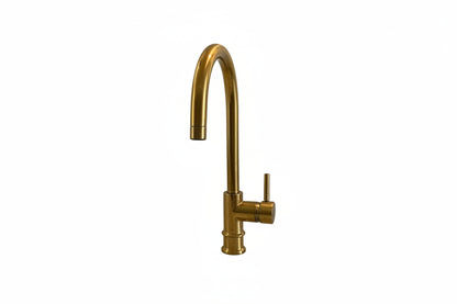 Unlacquered Brass Single hole bathroom sink faucet - Brasska