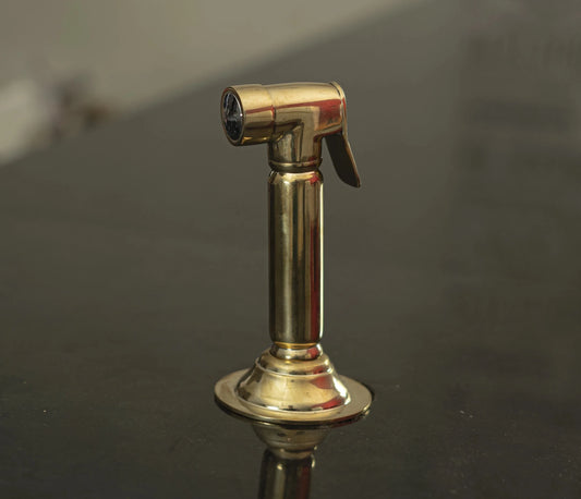 Unlacquered Brass Sink Side Sprayer - Brasska