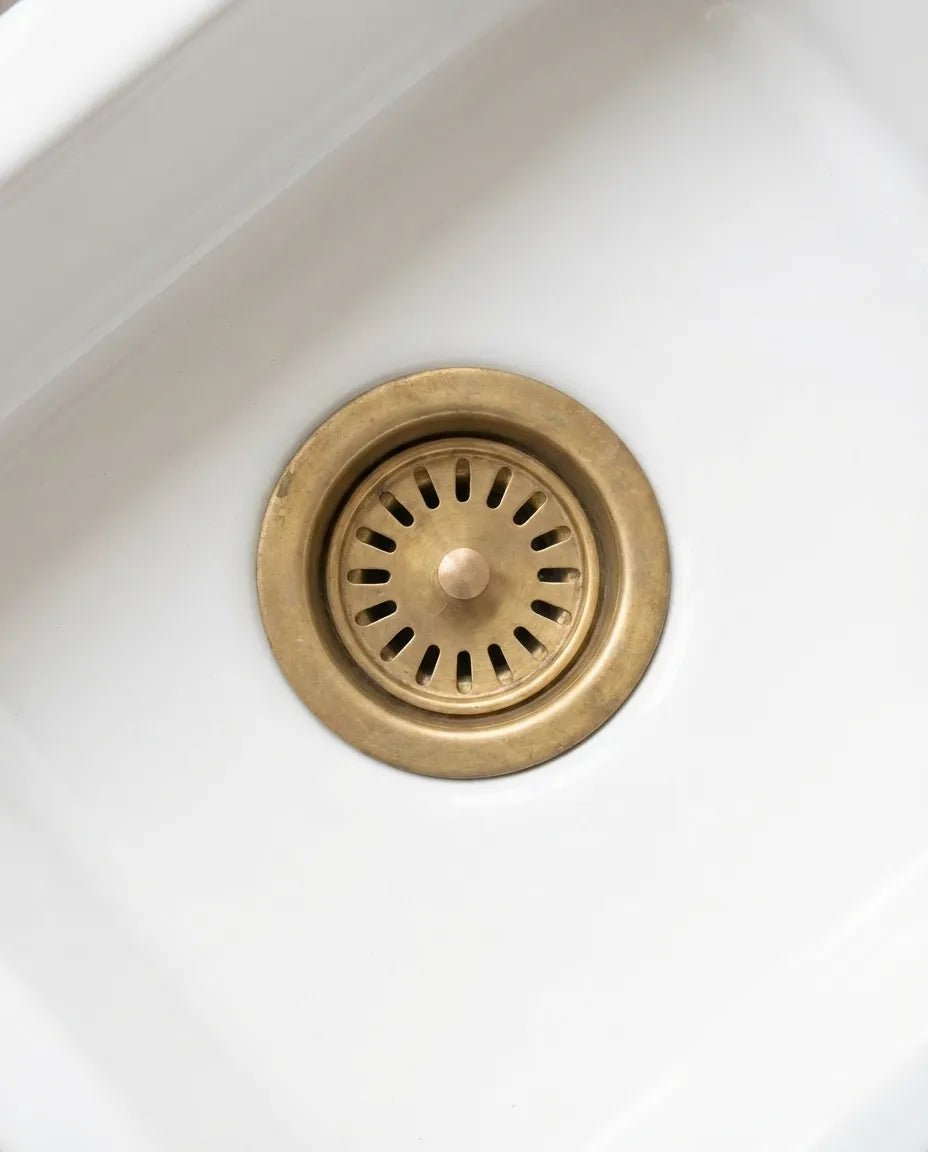 Unlacquered Brass Sink Strainer for Kitchen - Brasska