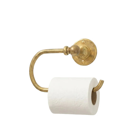Unlacquered Brass Toilet Paper Holder – Vintage Wall Mount Bar - Brasska