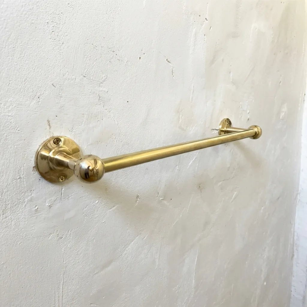 Unlacquered Brass Towel Rail – Wall Mounted Solid Brass Bathroom Towel Bar - Brasska
