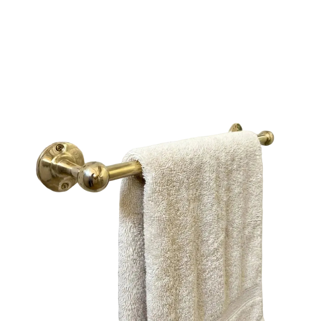 Unlacquered Brass Towel Rail – Wall Mounted Solid Brass Bathroom Towel Bar - Brasska