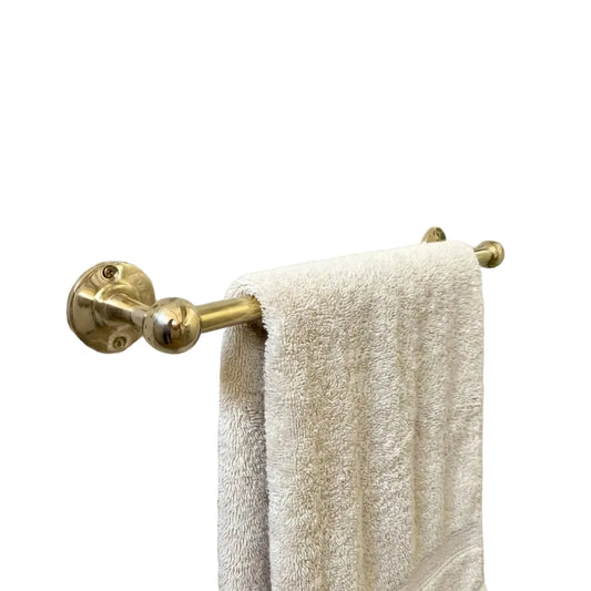 Unlacquered Brass Towel Rail – Wall Mounted Solid Brass Bathroom Towel Bar - Brasska