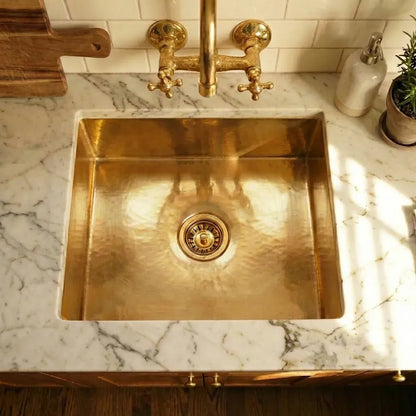 Unlacquered Brass Undermount Single Bowl Kitchen Sink - Brasska