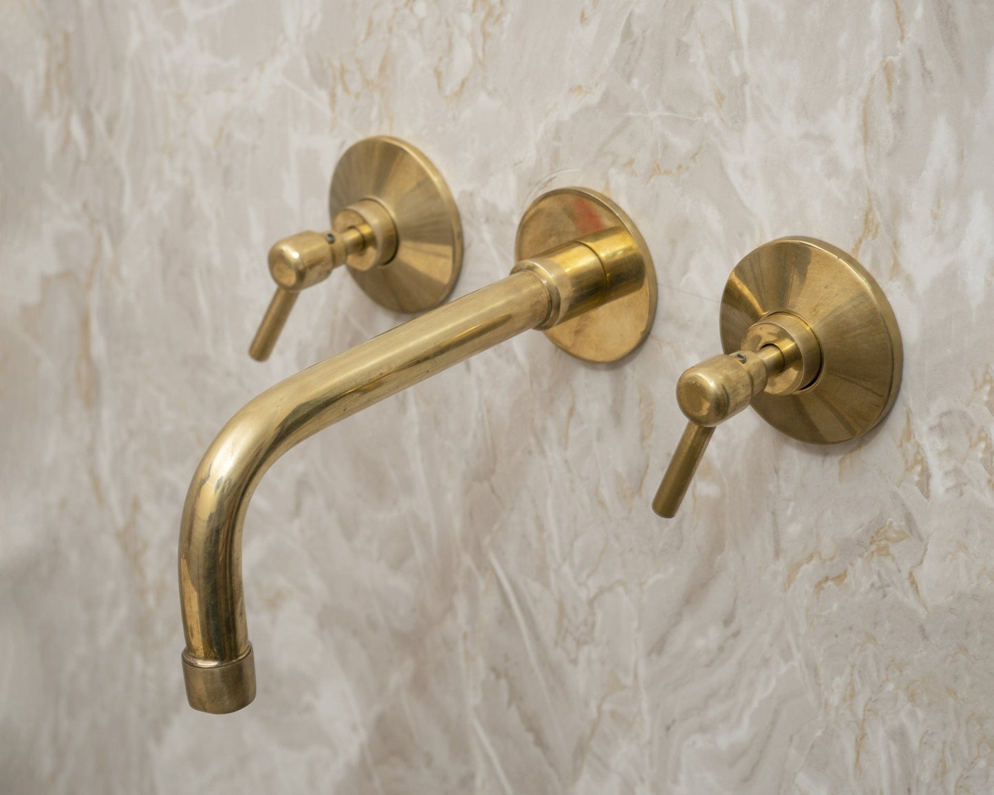 Unlacquered Brass Wall Mounted Bath Faucet - Brasska