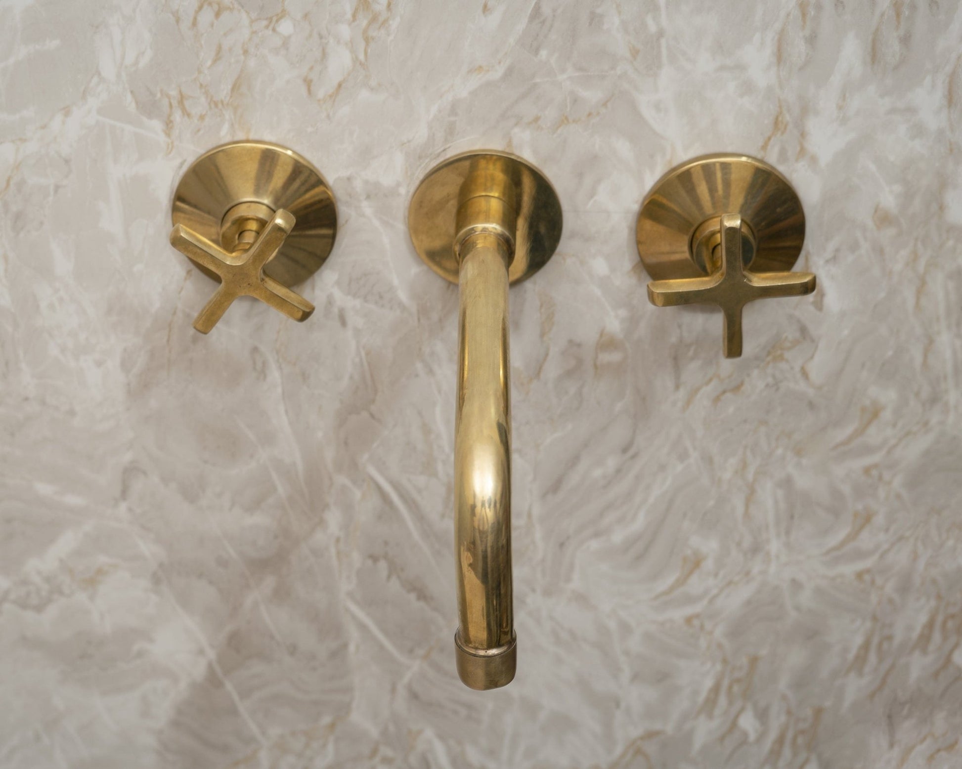 Unlacquered Brass Wall Mounted Bath Faucet - Brasska