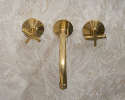 Unlacquered Brass Wall Mounted Bath Faucet - Brasska