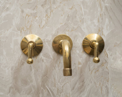 Unlacquered Brass Wall Mounted Bath Faucet - Brasska