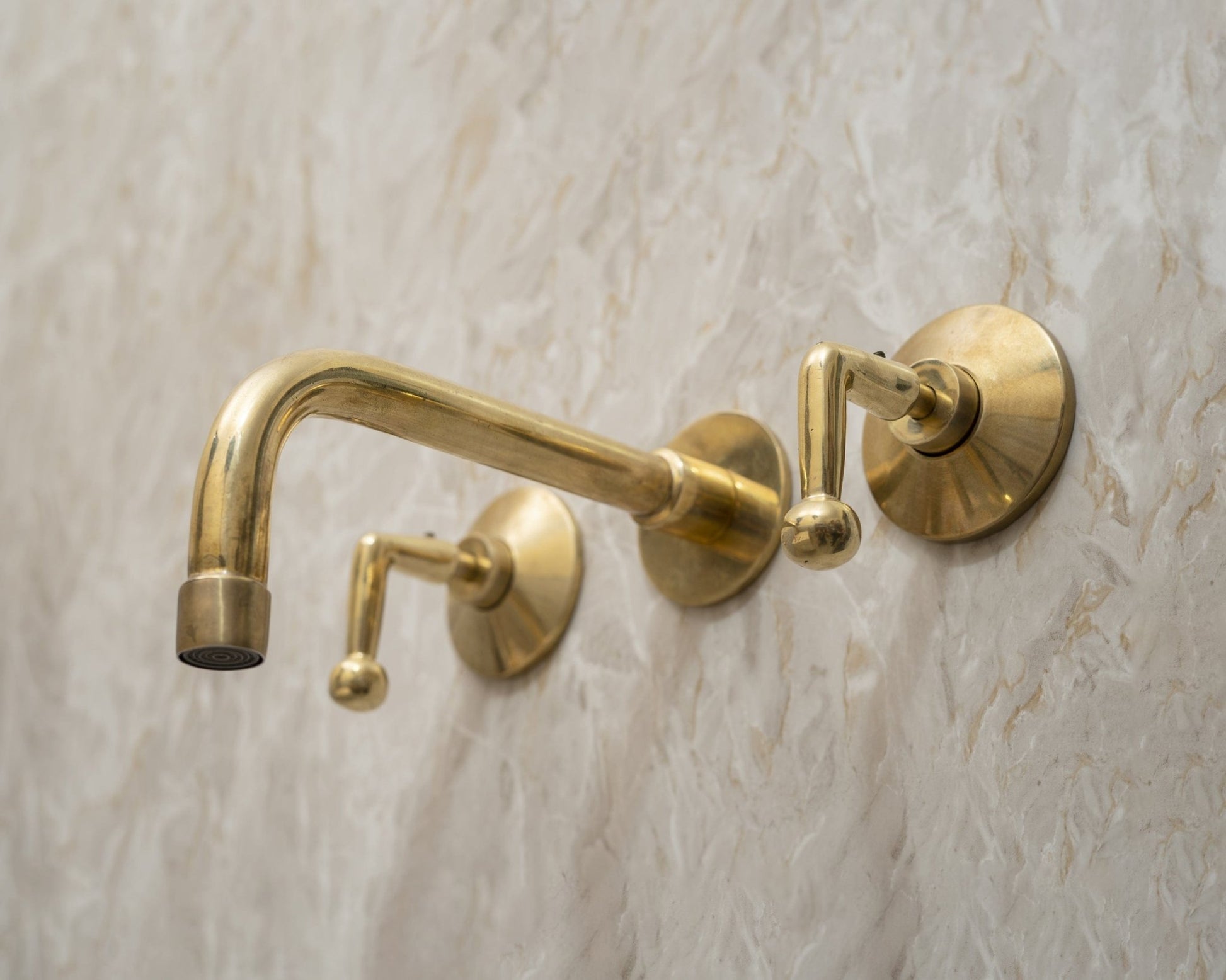 Unlacquered Brass Wall Mounted Bath Faucet - Brasska