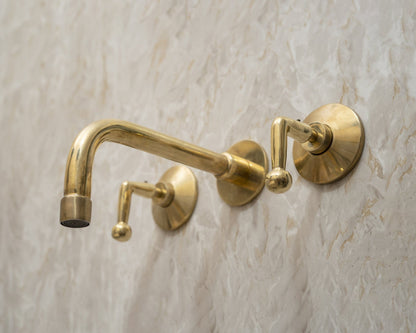 Unlacquered Brass Wall Mounted Bath Faucet - Brasska