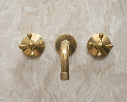 Unlacquered Brass Wall Mounted Bath Faucet - Brasska