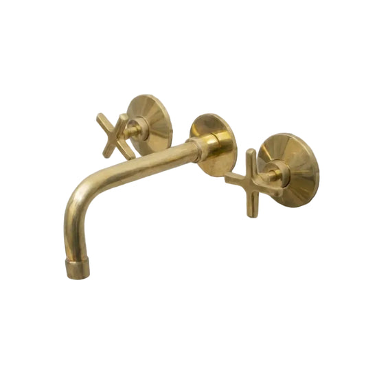 Unlacquered Brass Wall Mounted Bath Faucet - Brasska