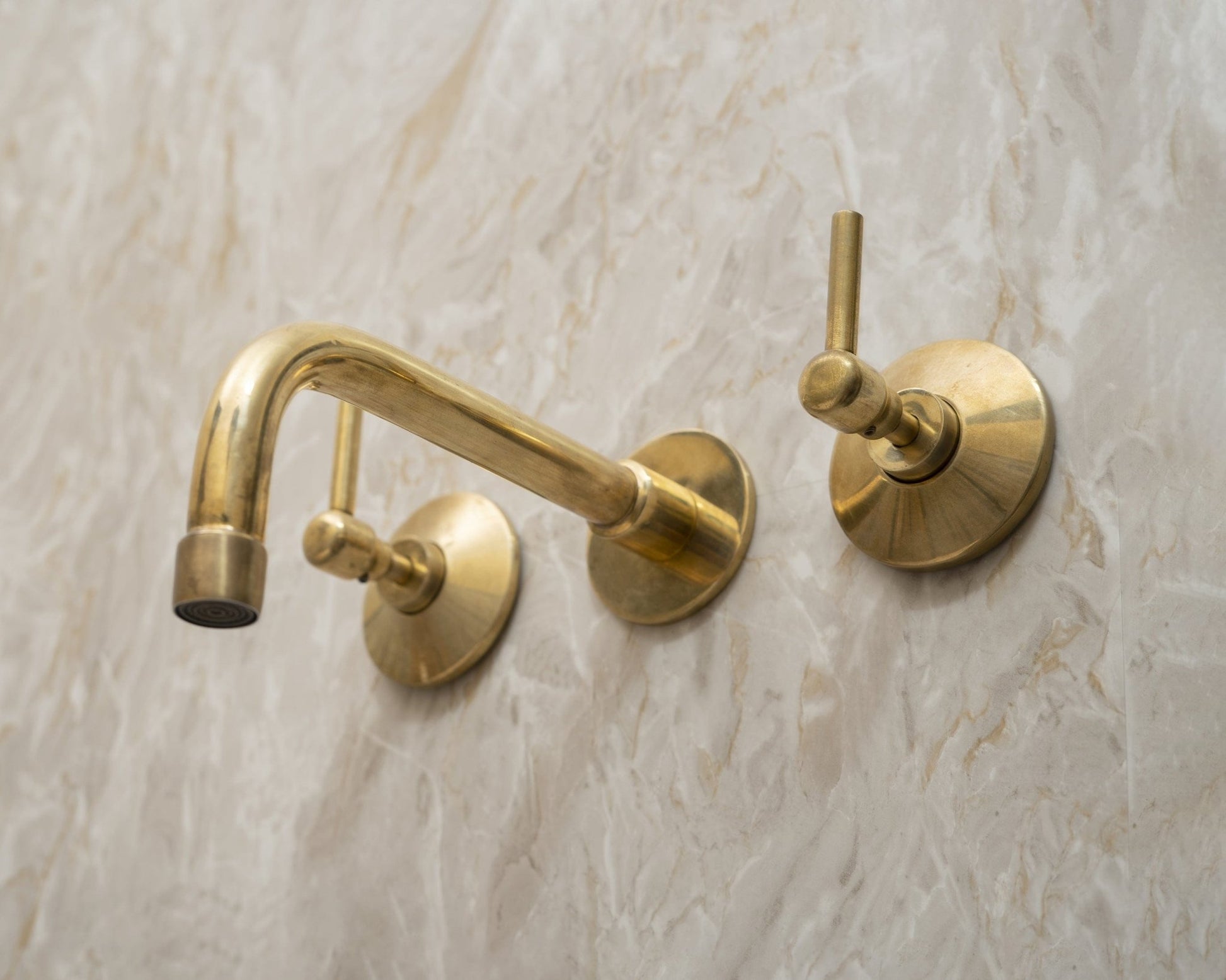 Unlacquered Brass Wall Mounted Bath Faucet - Brasska
