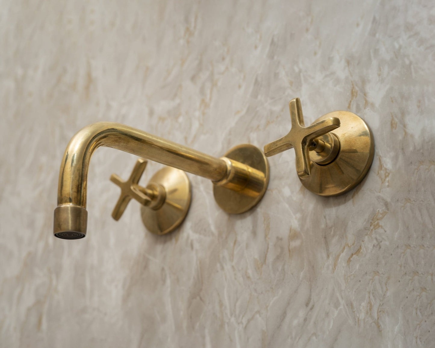 Unlacquered Brass Wall Mounted Bath Faucet - Brasska