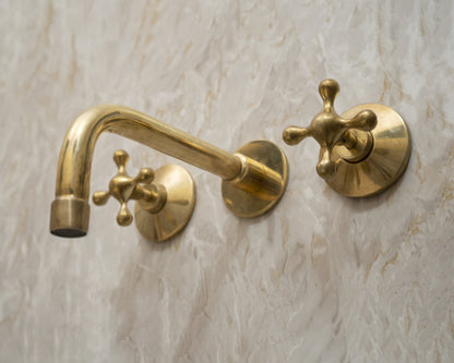 Unlacquered Brass Wall Mounted Bath Faucet - Brasska