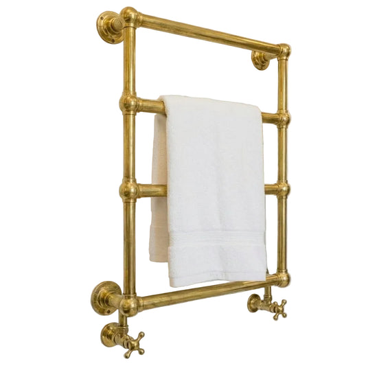 Unlacquered Brass Wall Mounted Towel Warmer Rail - Brasska