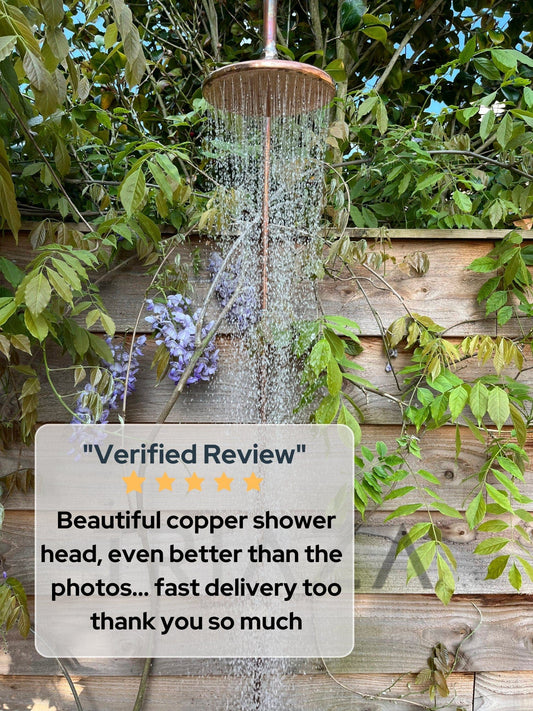 Unlacquered Copper Showerhead - Natural Copper Rain Shower Head - Brasska