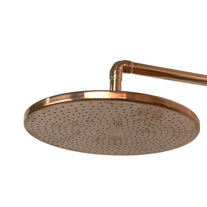 Unlacquered Copper Showerhead - Natural Copper Rain Shower Head - Brasska
