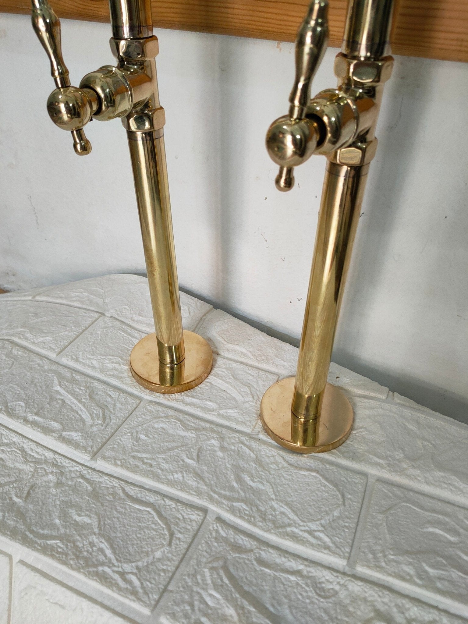 Unlaquered Brass Freestanding Tub Filler Faucet - Brasska