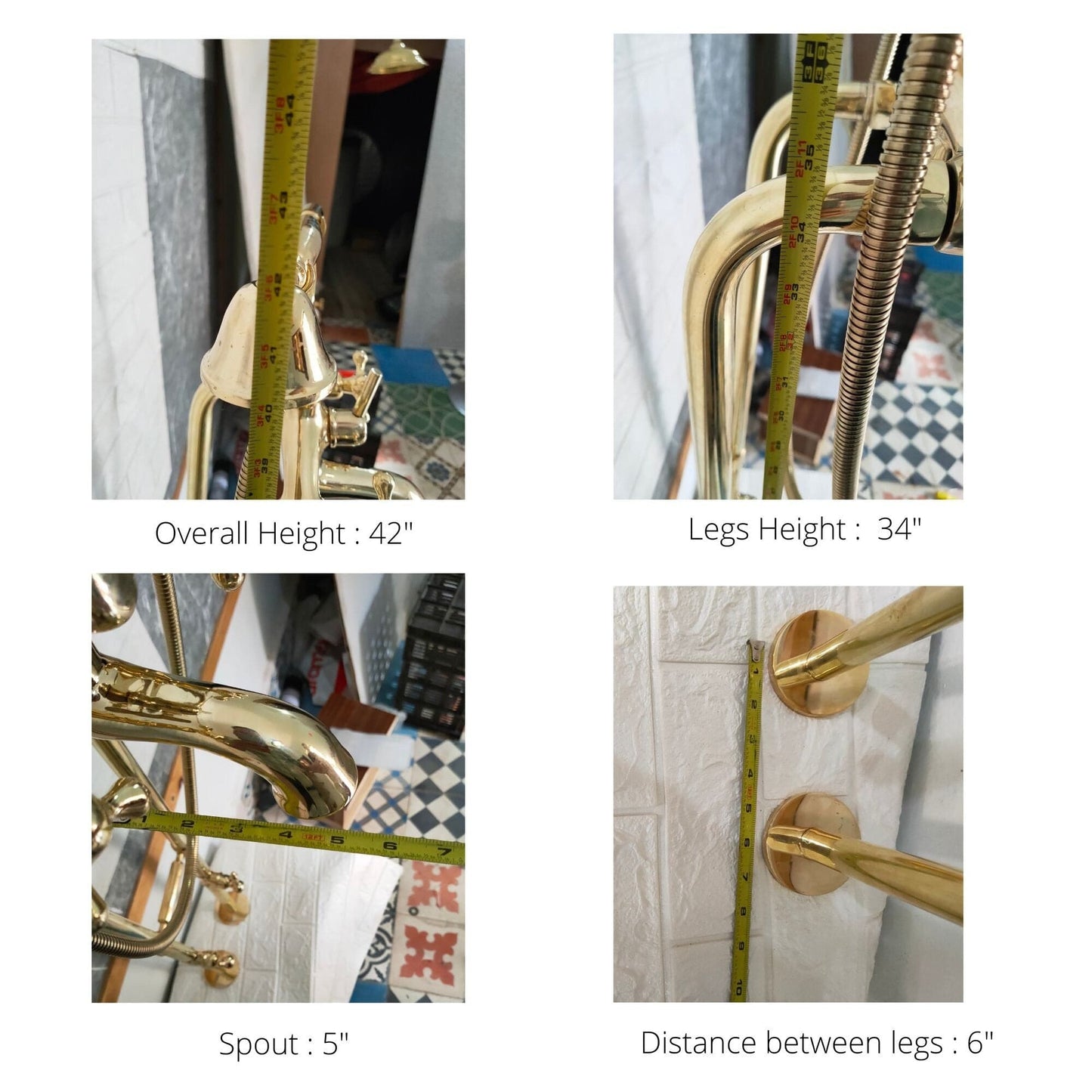 Unlaquered Brass Freestanding Tub Filler Faucet - Brasska