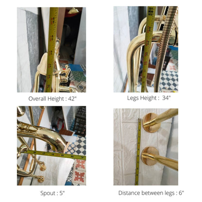 Unlaquered Brass Freestanding Tub Filler Faucet - Brasska