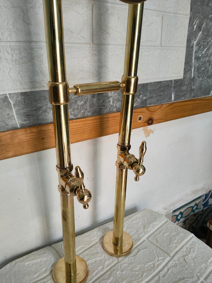 Unlaquered Brass Freestanding Tub Filler Faucet - Brasska