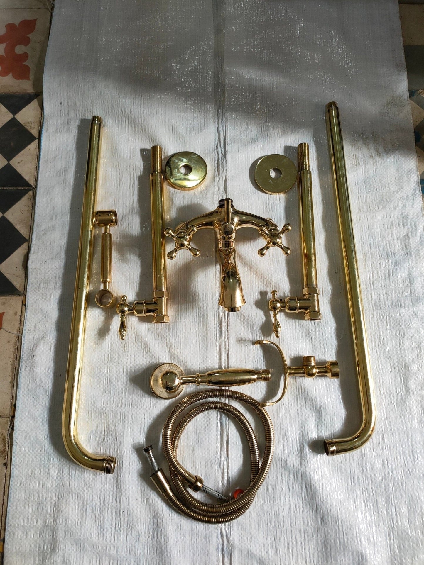 Unlaquered Brass Freestanding Tub Filler Faucet - Brasska