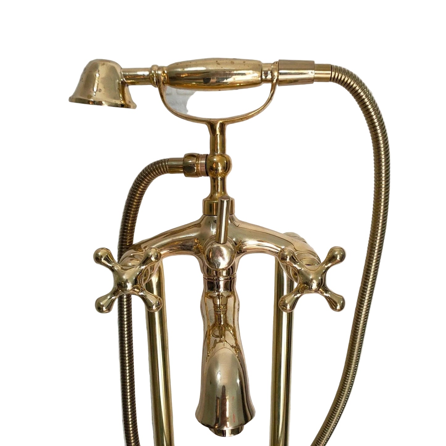 Unlaquered Brass Freestanding Tub Filler Faucet - Brasska