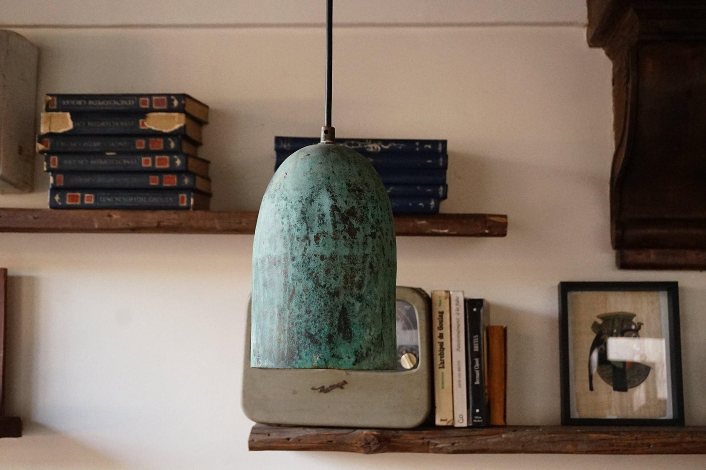 Verdigris Patina Copper Farmhouse Kitchen Island Pendant Light - Brasska