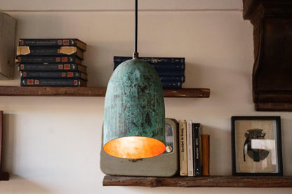 Verdigris Patina Copper Farmhouse Kitchen Island Pendant Light - Brasska