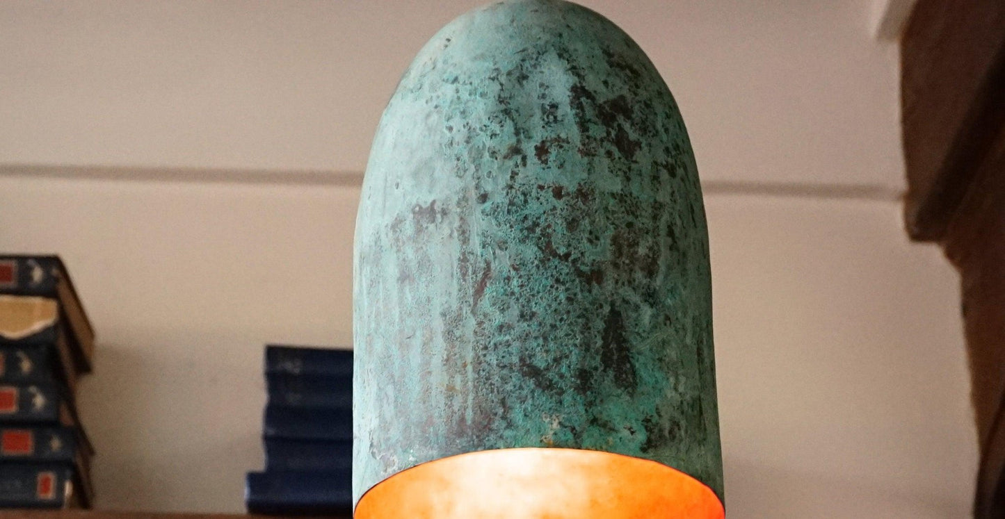 Verdigris Patina Copper Farmhouse Kitchen Island Pendant Light - Brasska