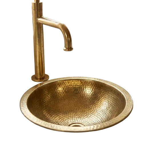 Victorian Style Brass Bathroom Faucet – Unlacquered Solid Brass Sink Tap - Brasska