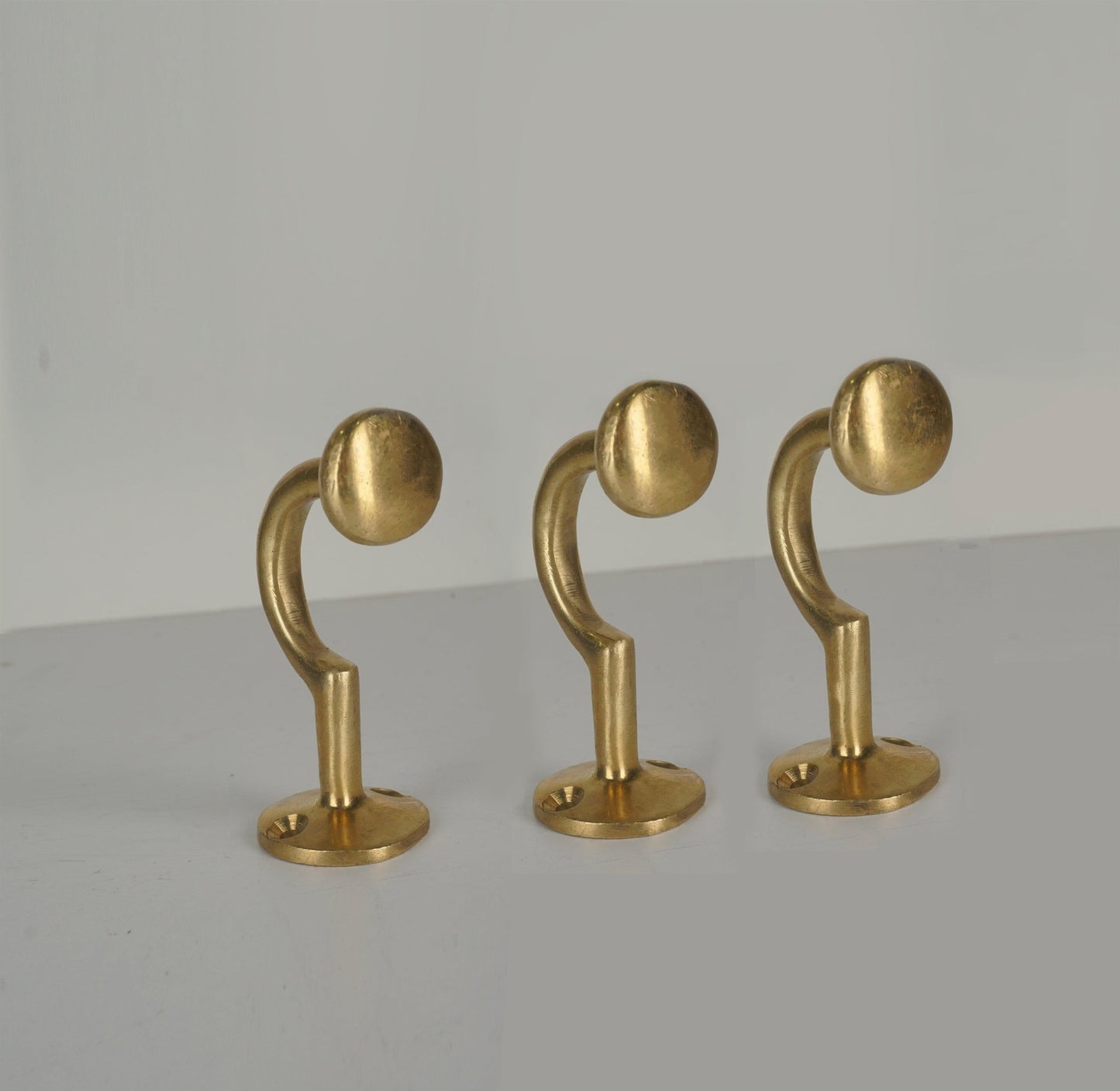 Vintage Brass Coat Hooks , Set of Brass Hooks for wall - Brasska