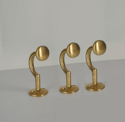 Vintage Brass Coat Hooks , Set of Brass Hooks for wall - Brasska