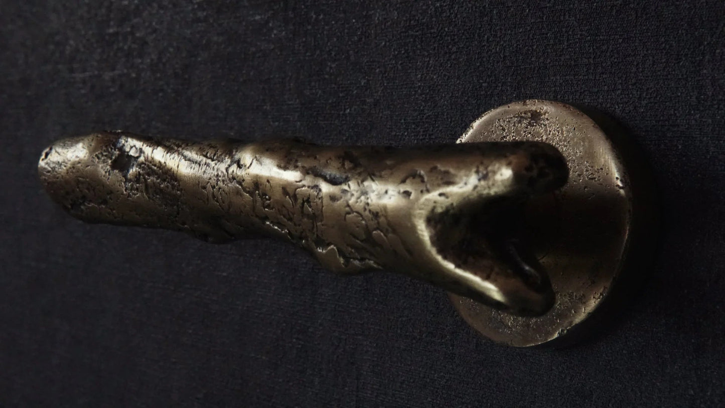 Vintage Brass Door Handle Tree Branch Style Handcrafted Solid Brass - Brasska