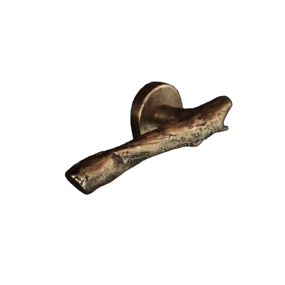 Vintage Brass Door Handle Tree Branch Style Handcrafted Solid Brass - Brasska