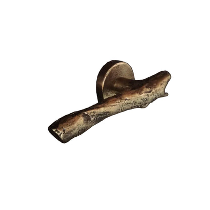 Vintage Brass Door Handle Tree Branch Style Handcrafted Solid Brass - Brasska
