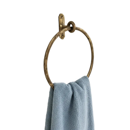 Vintage Brass Towel Ring – Handmade Round Wall Mounted Bathroom Holder - Brasska