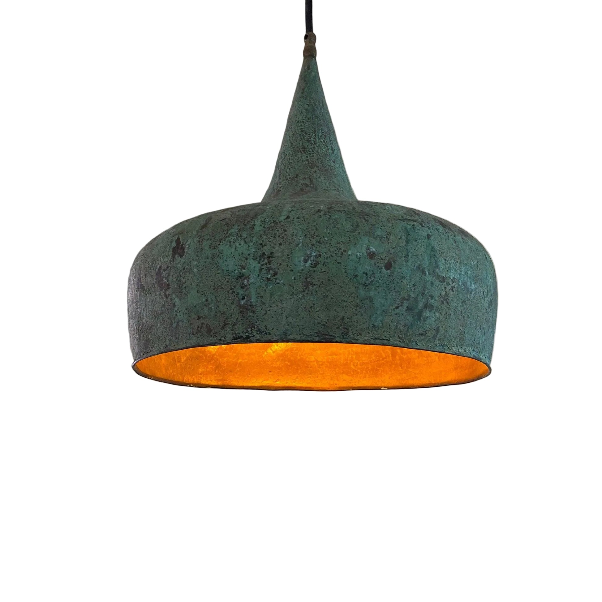 Vintage Oxidized Copper Pendant Light - Brasska