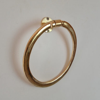 Wall Mounted Solid Brass Towel Ring - Brasska