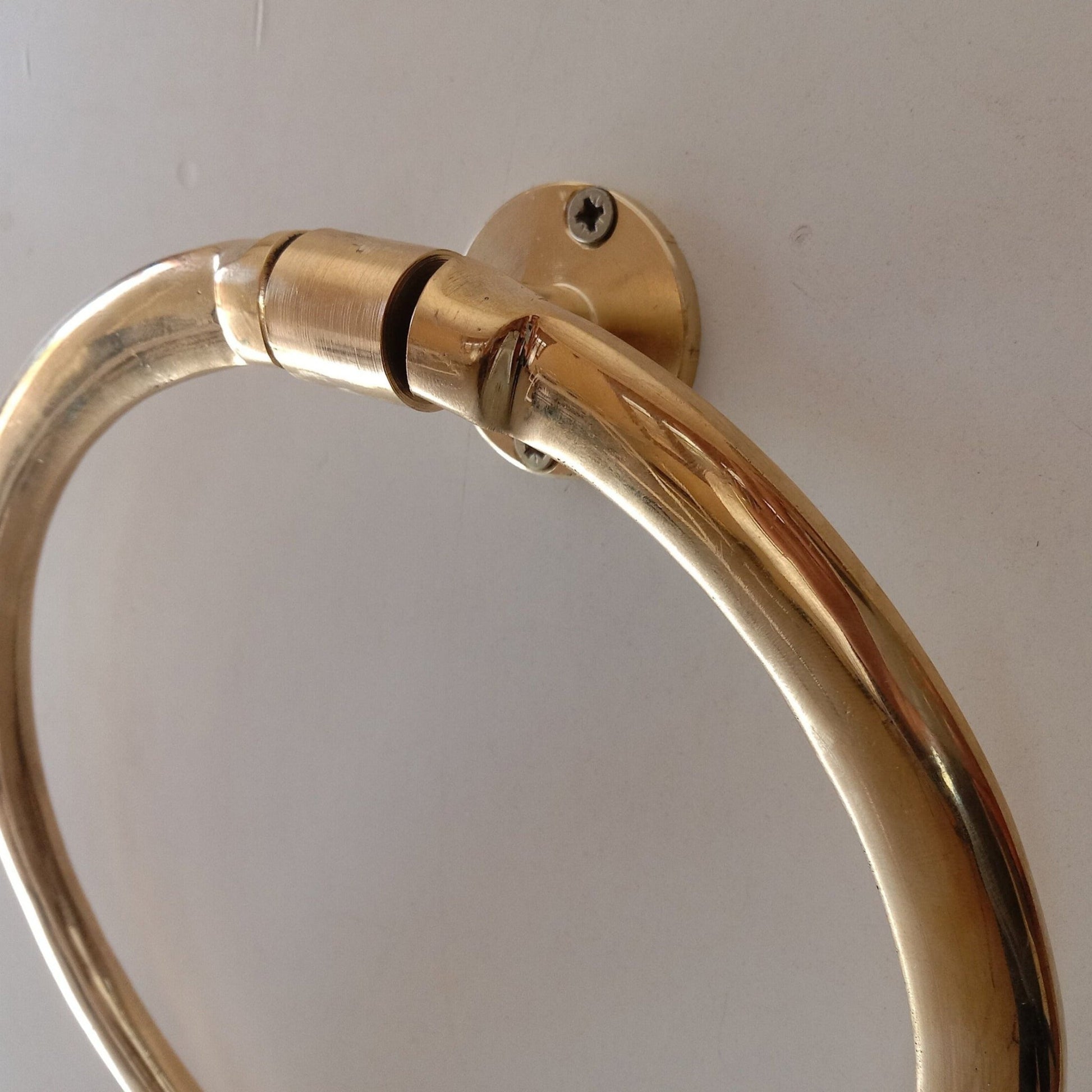 Wall Mounted Solid Brass Towel Ring - Brasska
