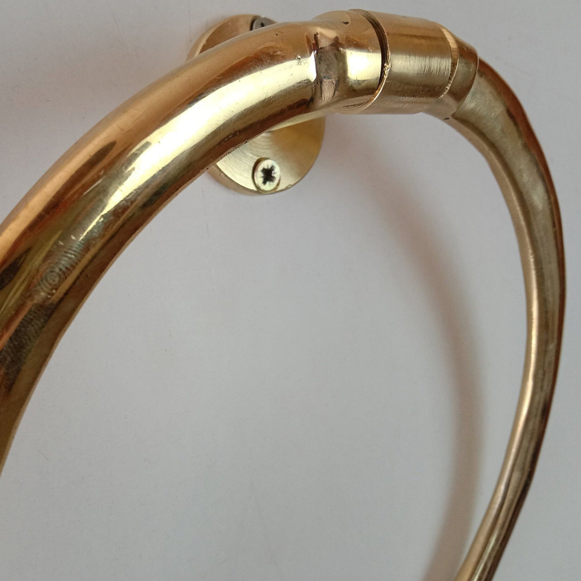 Wall Mounted Solid Brass Towel Ring - Brasska