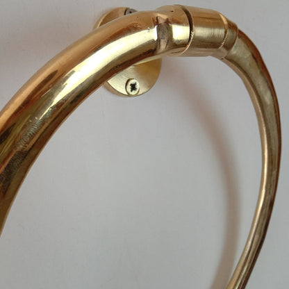 Wall Mounted Solid Brass Towel Ring - Brasska