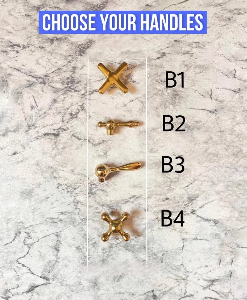 Wall-Mounted Vintage Brass Lavatory Faucet – Dual Cross Handles - Brasska