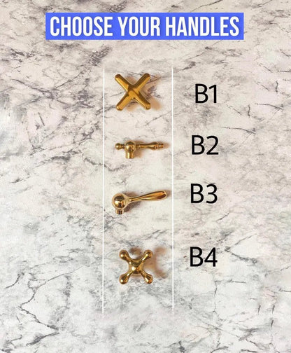 Wall-Mounted Vintage Brass Lavatory Faucet – Dual Cross Handles - Brasska