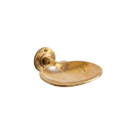 Unlacquered Brass Wall-Mounted Soap Dish with Vintage Charm | Brasska