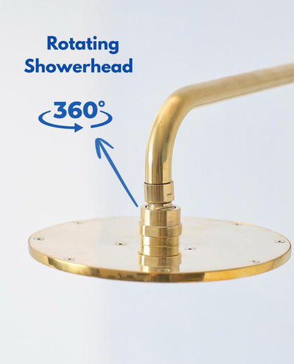 Luxury Brass Shower Set – Vintage Wall Mounted Rainfall Shower with Handheld Sprayer | Antique Gold Finish