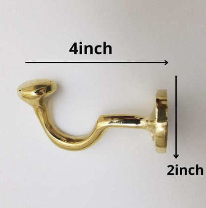Vintage Brass Coat Hooks , Set of Brass Hooks for wall