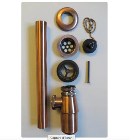 Oxidized Copper Wall Mounted Bathroom Sink With Mixer Faucet