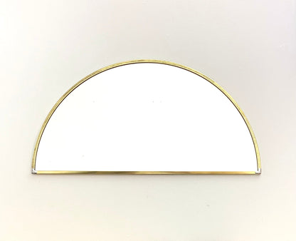 Half Circle Mirror Solid Brass Border Handmade Wall Mirror.